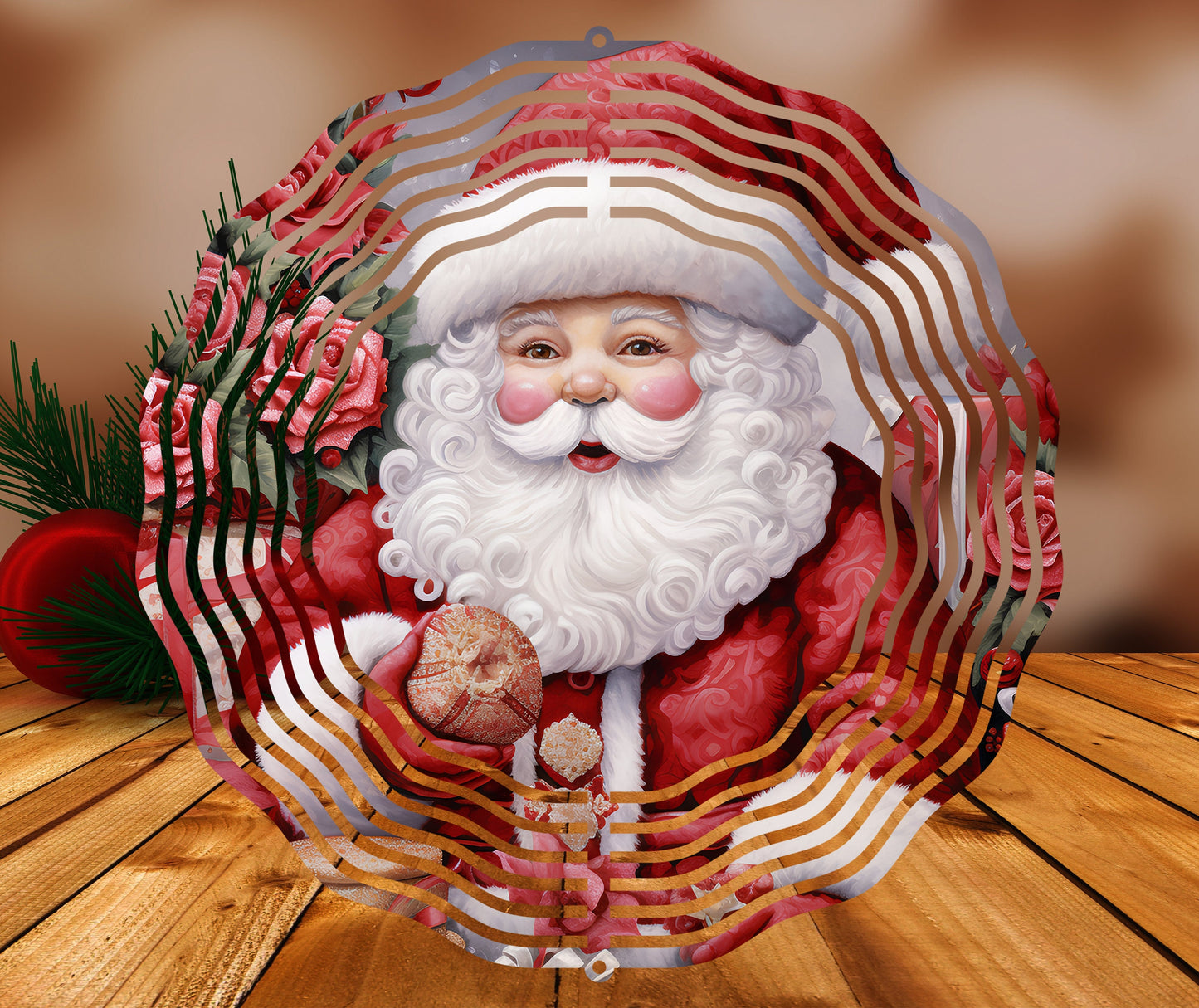 Classic Santa Claus Wind Spinner 8" Sublimation Transfer