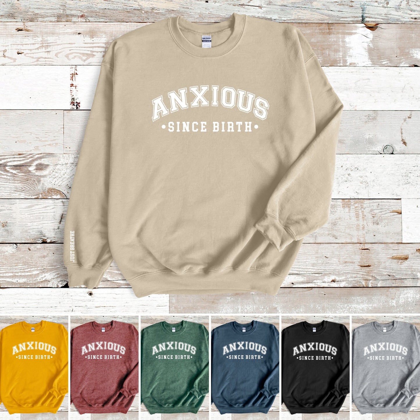 Anxious Since Birth bonus text for sleeves Instant Download png, dtf, dtg