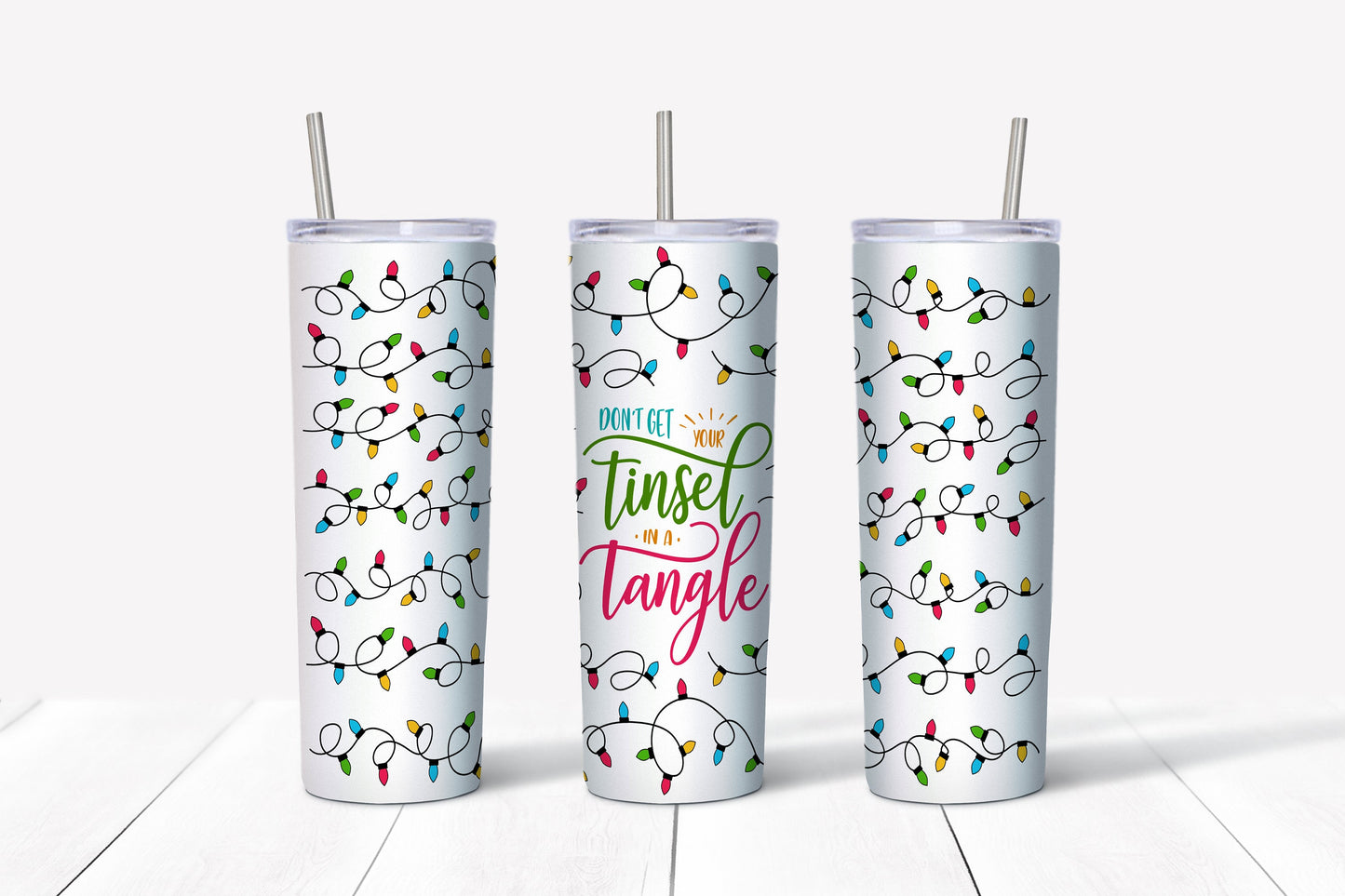 Don't Get Your Tinsel in a Tangle 20 oz. Sublimation Tumbler Transfer