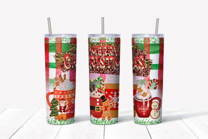 Christmas Gingerbread 20 oz Tumbler Sublimation Transfer Wrap