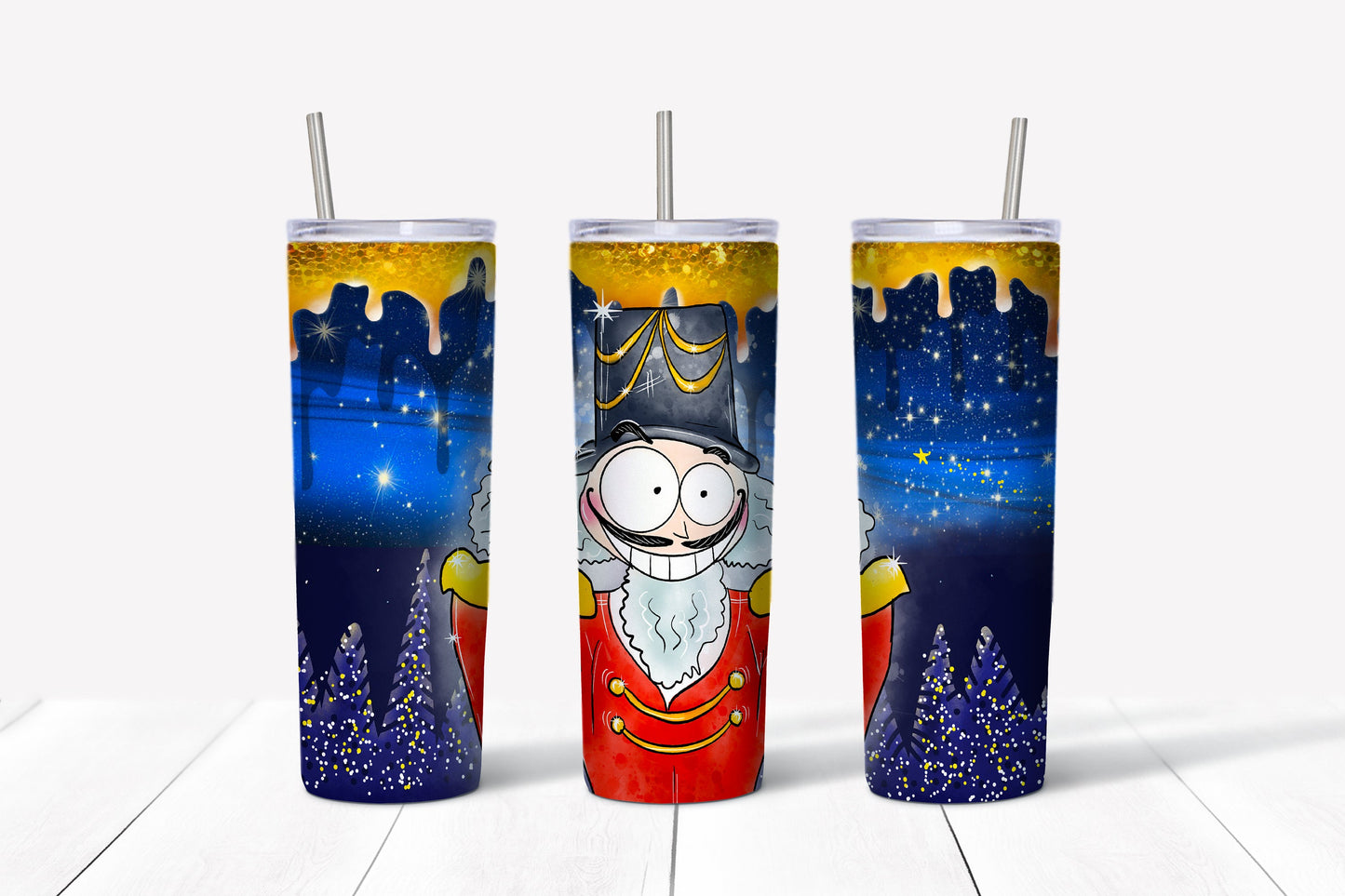 Silly Nutcracker Tumbler Sublimation Tumbler, Ready to Press Sublimation Transfer, 20 oz. Skinny Tumbler