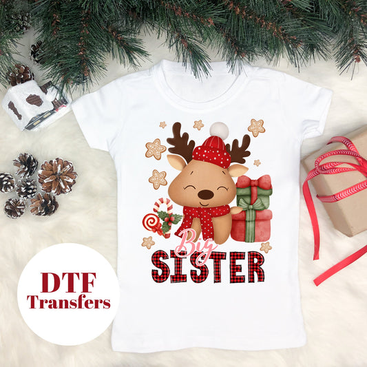 Cute Big Sister Reindeer - DTF Full Colour transfers