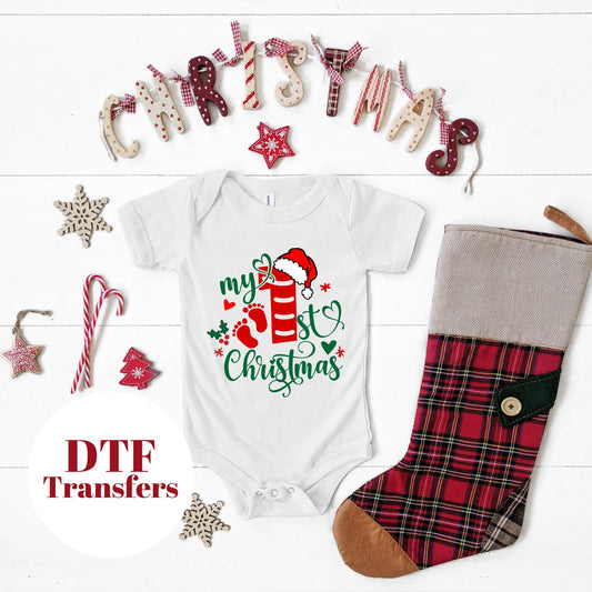 My 1st Christmas with Hat - DTF Full Colour transfers