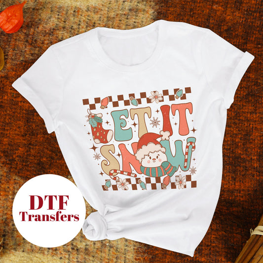 Retro Let It Snow- DTF Full Colour transfers