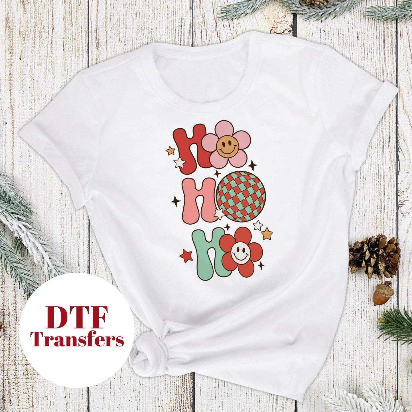 Retro Ho Ho Ho -DTF Full Colour transfers