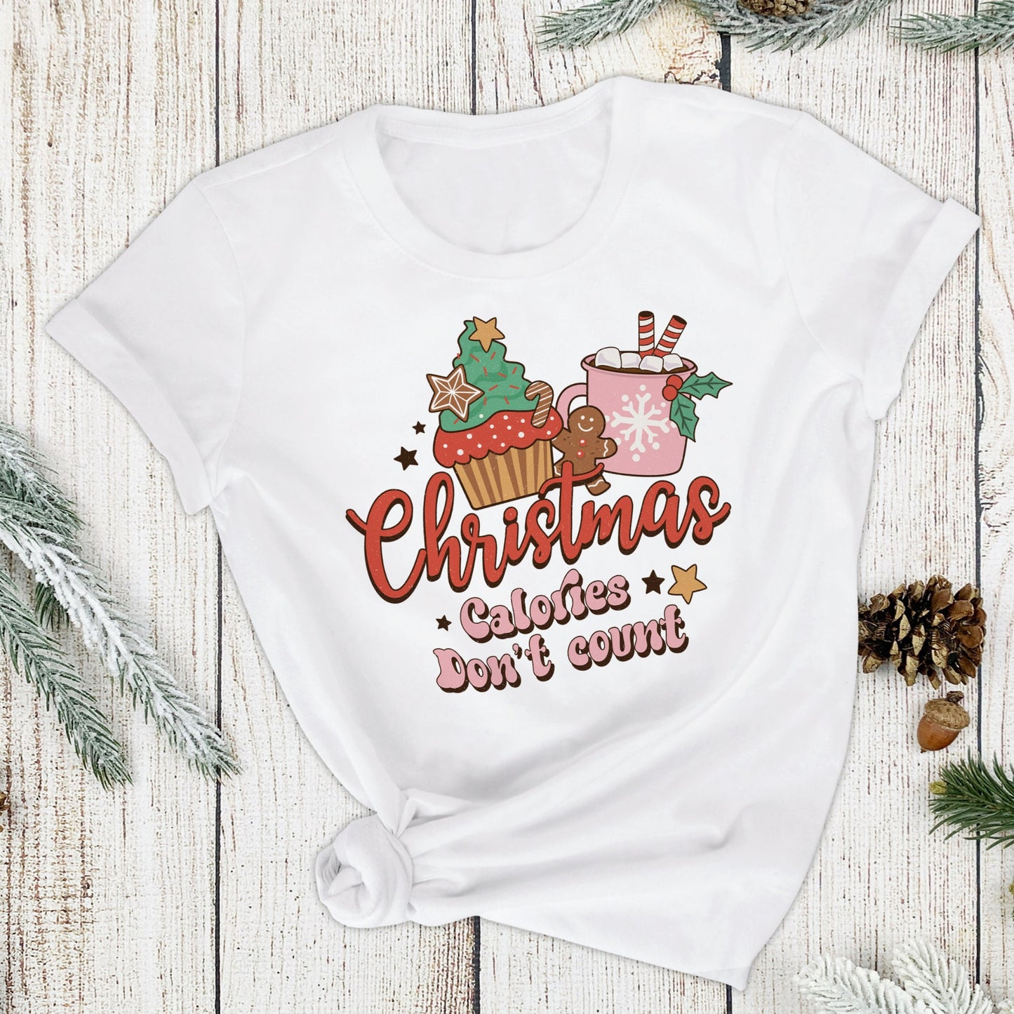 Retro Christmas Calories Don't Count Sublimation Sheet Transfer -Ready to Press