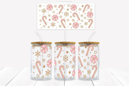 Gingerbread Men Outlines 16 oz. Libbey Tumbler Sublimation Wrap