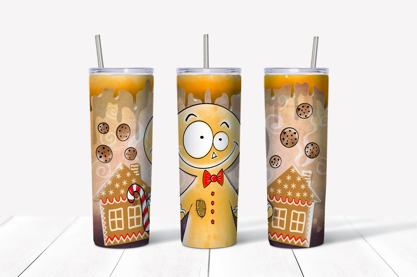 Silly Gingerbread Tumbler Sublimation Tumbler, Ready to Press Sublimation Transfer, 20 oz. Skinny Tumbler