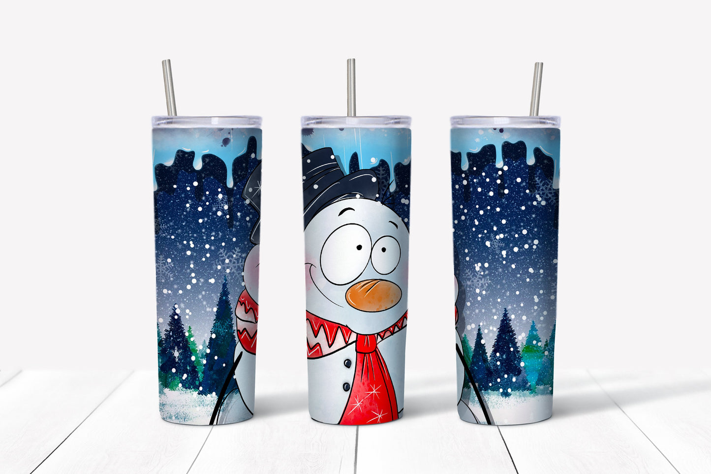 Silly Snowman Critter Tumbler Sublimation Tumbler, Ready to Press Sublimation Transfer, 20 oz. Skinny Tumbler