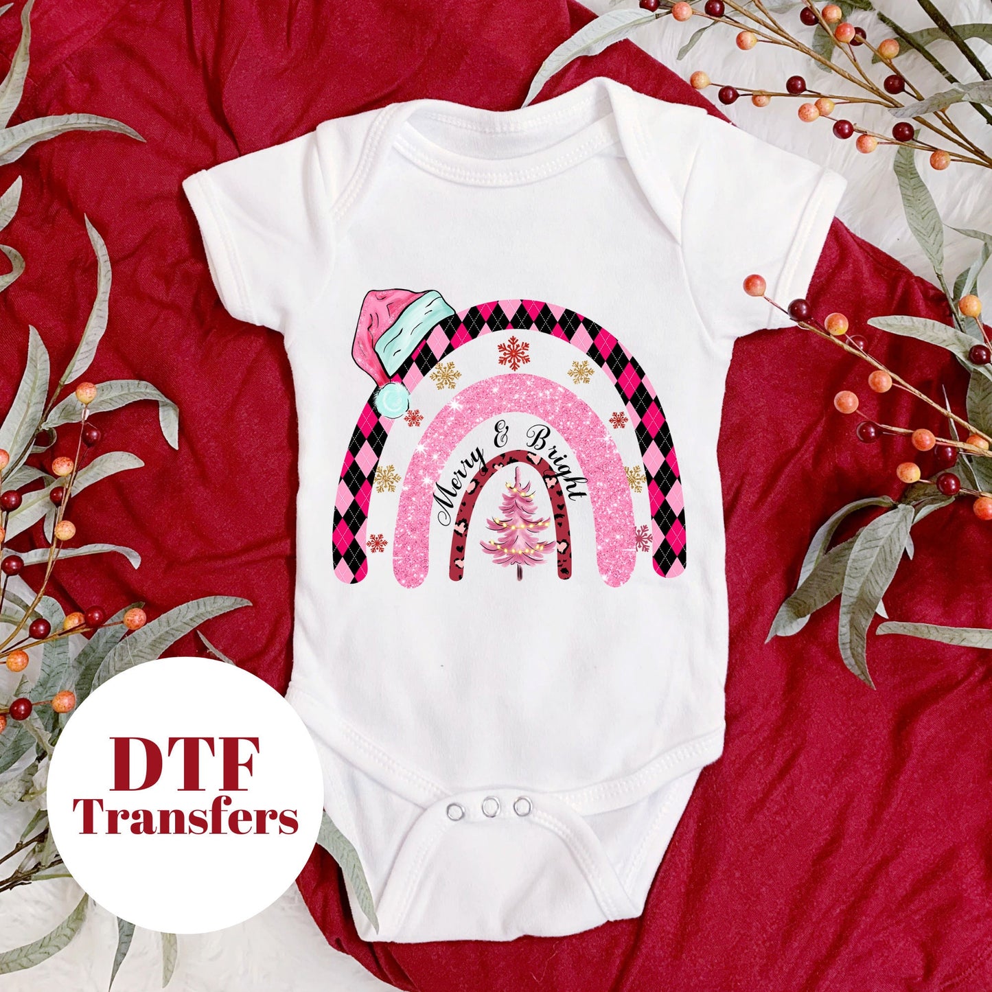 Boho Rainbow Christmas - DTF Full Colour transfers