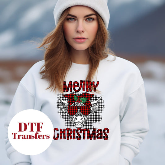 Merry Christmas Cow - DTF Full Colour transfers