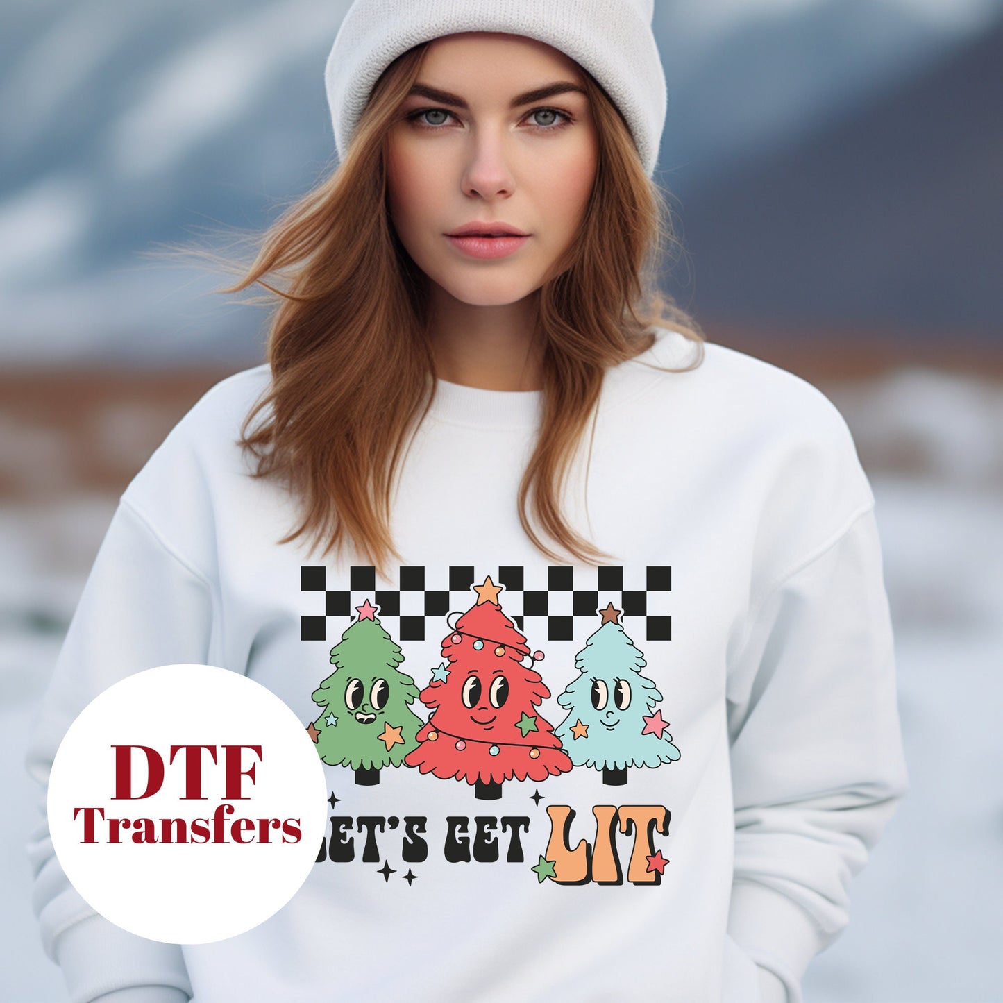 Retro Let's Get Lit DTF Full Colour transfers