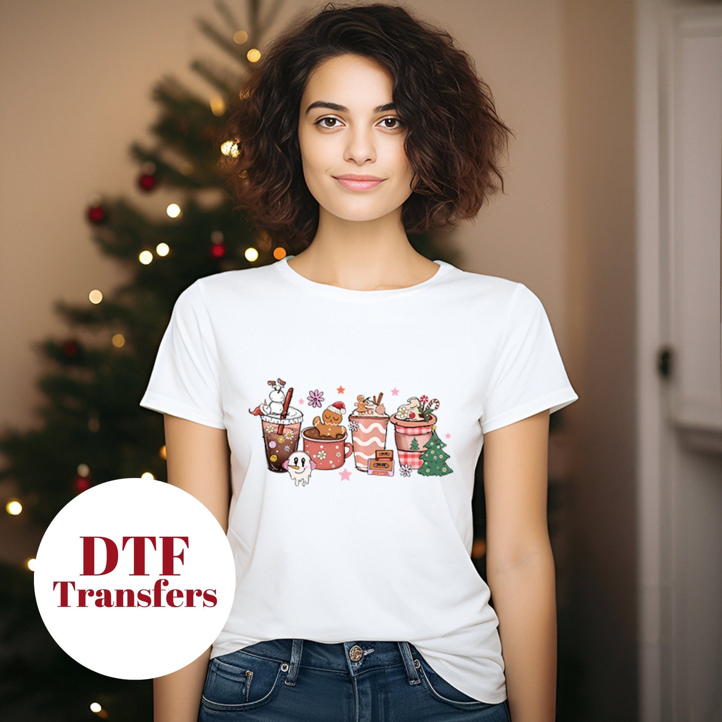 Retro Christmas Drinks Coffee-DTF Full Colour transfers