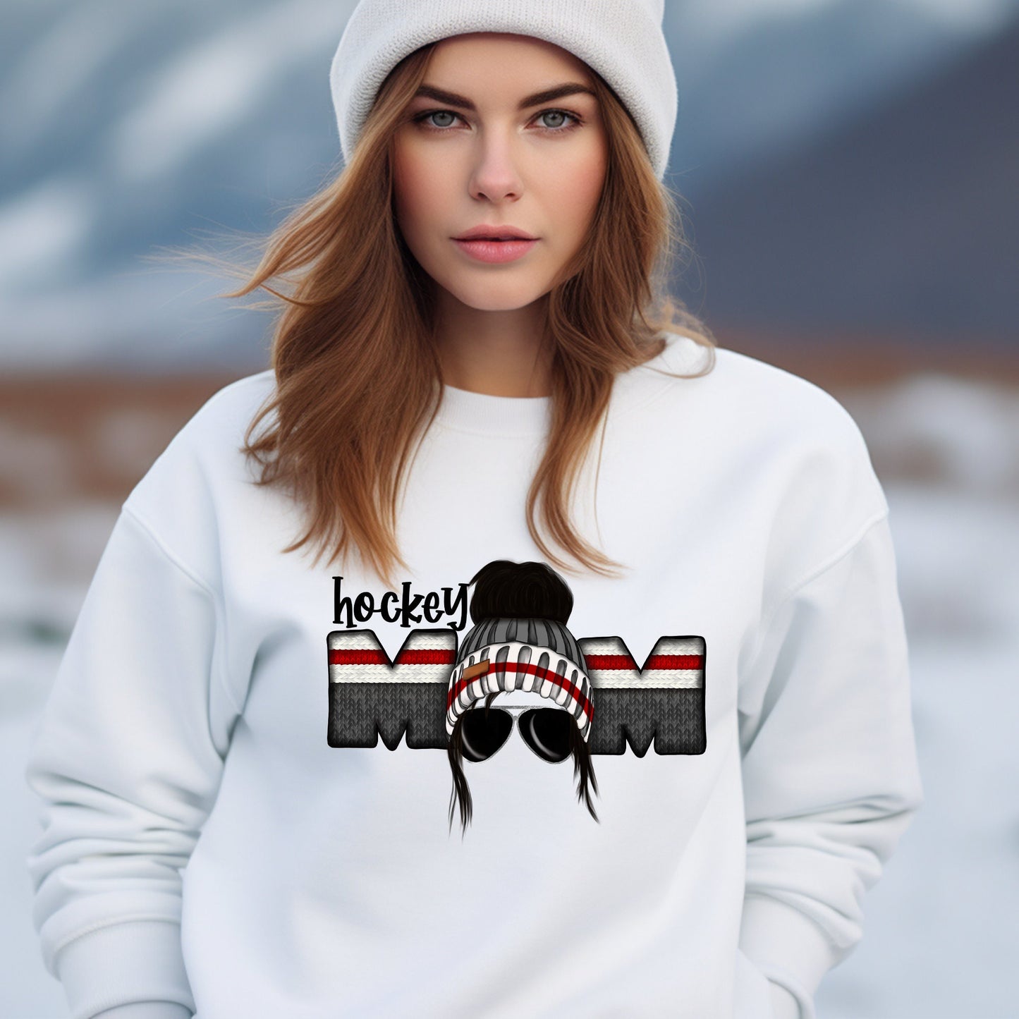 Hockey Mom Black Hair Sublimation Sheet Transfer -Ready to Press