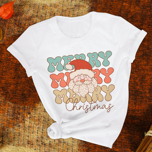 Retro Repeat Merry Christmas Sublimation Sheet Transfer -Ready to Press