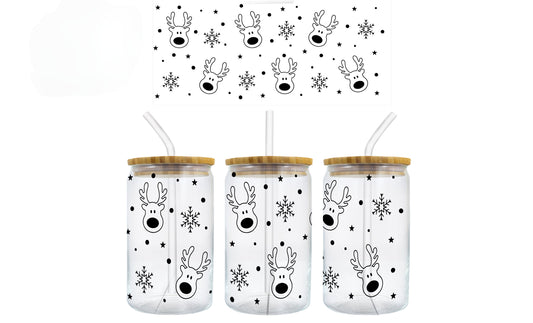 Reindeer 16 oz. Libbey Tumbler Sublimation Wrap