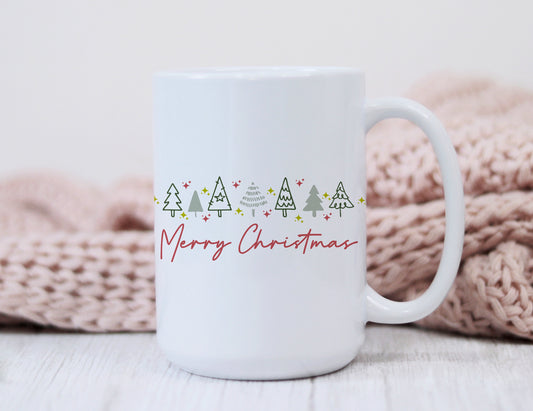 Merry Christmas Coffee Mug Sublimation Transfer, modern minimalistic