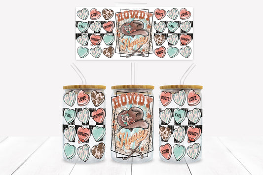 Howdy Honey 16 oz. Libbey Tumbler Wrap - Sublimation Wrap- Ready to Press Sublimation