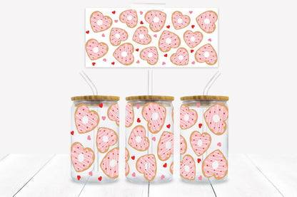 Cookie Hearts 16 oz. Libbey Tumbler Wrap - Sublimation Wrap- Ready to Press Sublimation