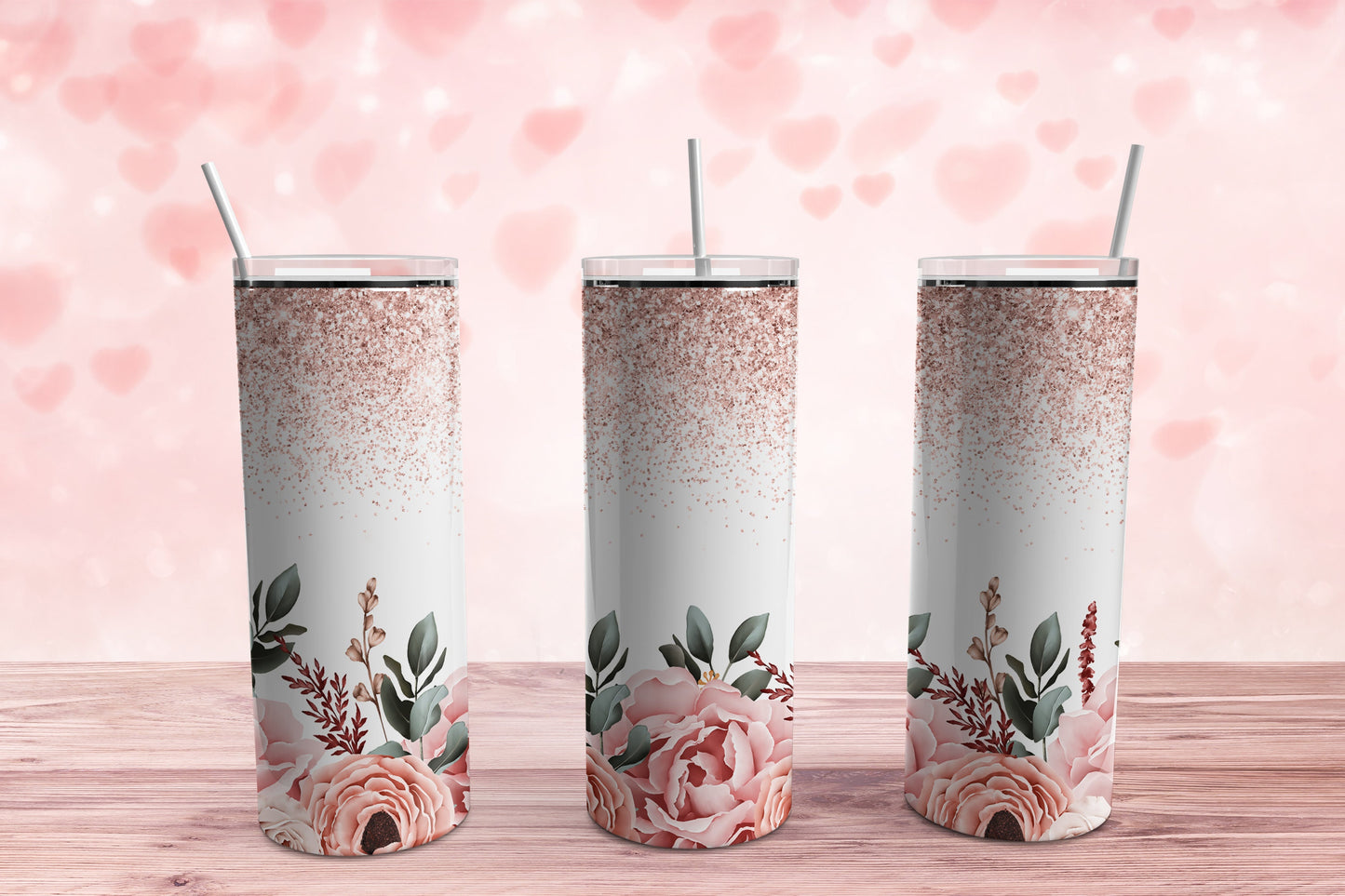 Blush Roses Pink 20 oz. Sublimation Tumbler Transfer