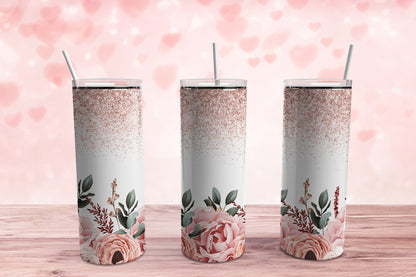 Blush Roses Pink 20 oz. Sublimation Tumbler Transfer