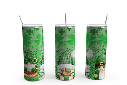 St. Patricks Day Gnome Tumbler Sublimation Tumbler, Ready to Press Sublimation Transfer, 20 oz. Skinny Tumbler