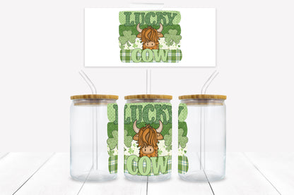 Lucky Cow 16 oz. Libbey Tumbler Wrap - Sublimation Wrap- Ready to Press Sublimation