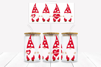 Love Gnomes 16 oz. Libbey Tumbler Wrap - Sublimation Wrap- Ready to Press Sublimation