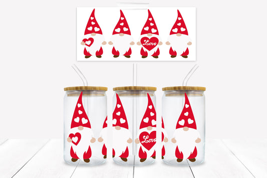 Love Gnomes 16 oz. Libbey Tumbler Wrap - Sublimation Wrap- Ready to Press Sublimation