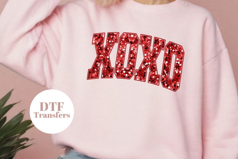 XOXO Glitter Effect- DTF Full Colour transfers