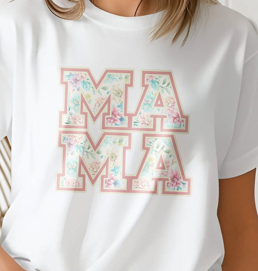 MAMA Applique Effect Floral PNG Instant Download PNG Sublimation Dtf, Dtg,