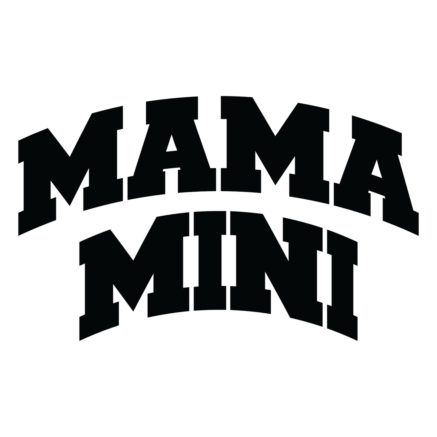 Mama and Mini Varsity Curved and Bulge PNG SVG