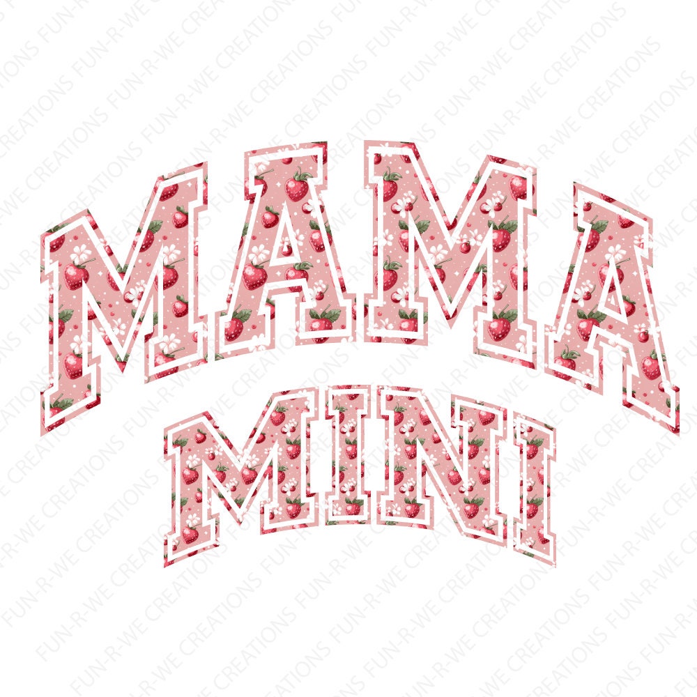 Coquette Strawberry Mama and Mini  png, varsity png