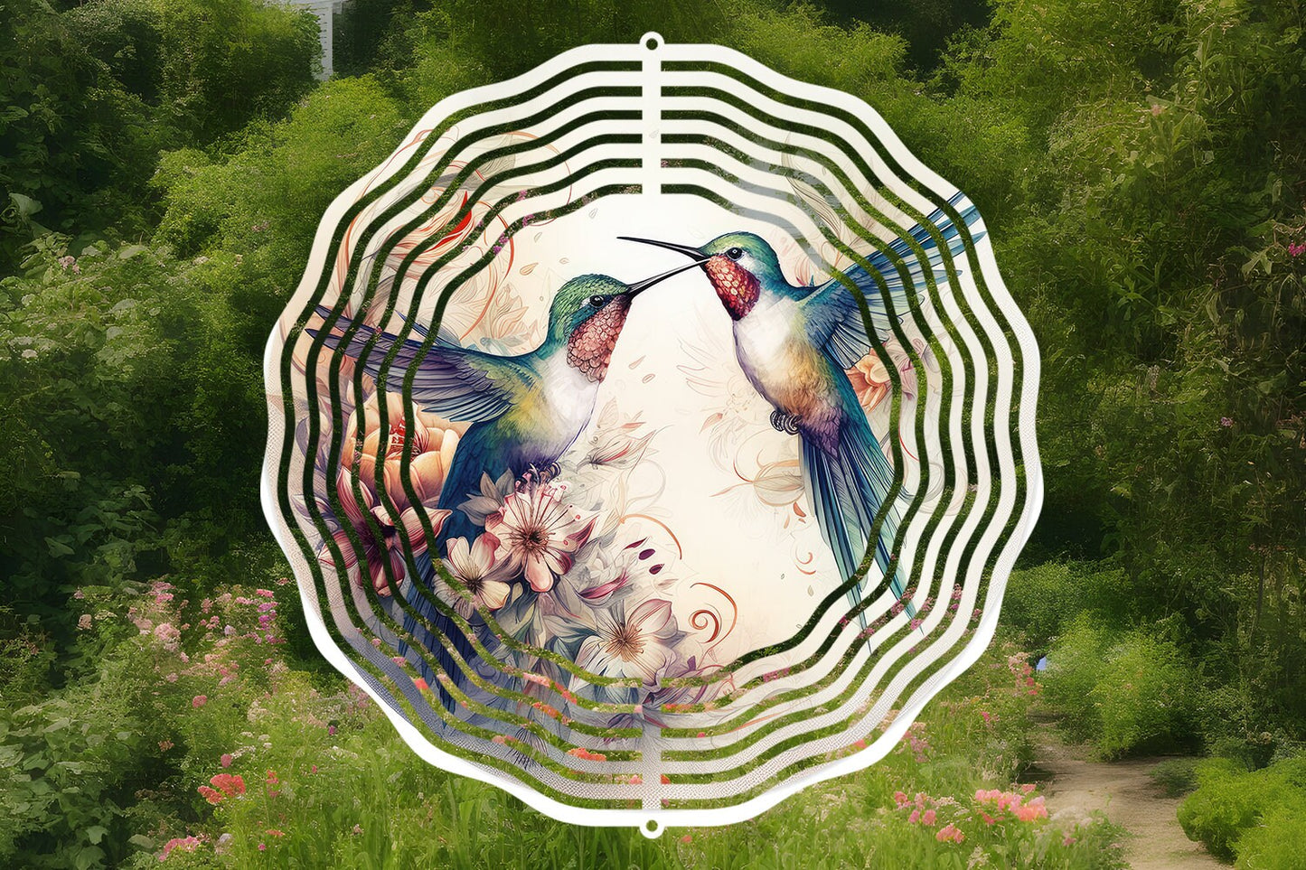 Hummingbird #4 Wind Spinner Wind Spinner 8" Sublimation Transfer Ready to Press