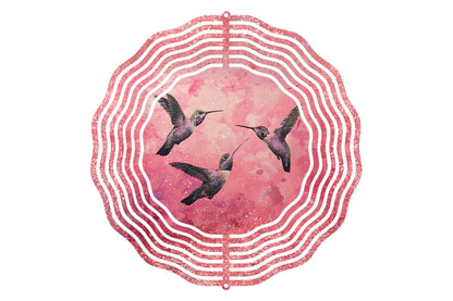 Hummingbird and Glitter 8" Wind Spinner Sublimation Transfer Ready to Press