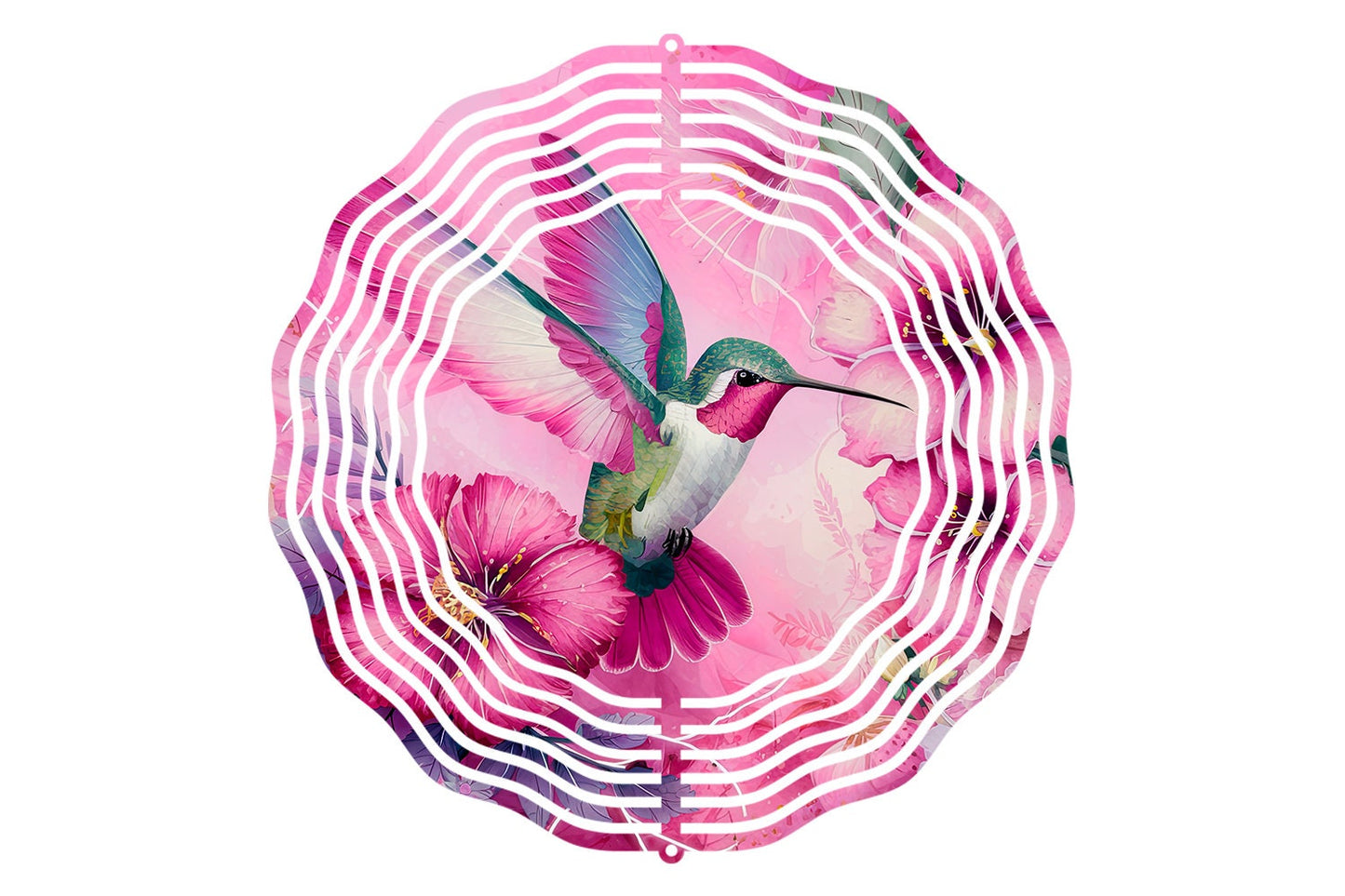 Pink Hummingbird  8" Wind Spinner Sublimation Transfer Ready to Press