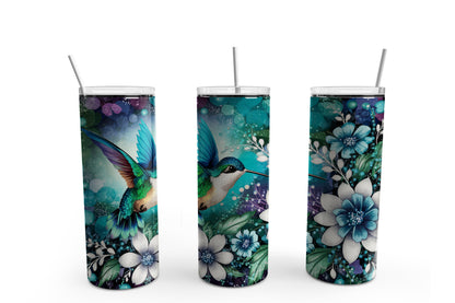 Blue Hummingbird 20 oz. Sublimation Tumbler Transfer