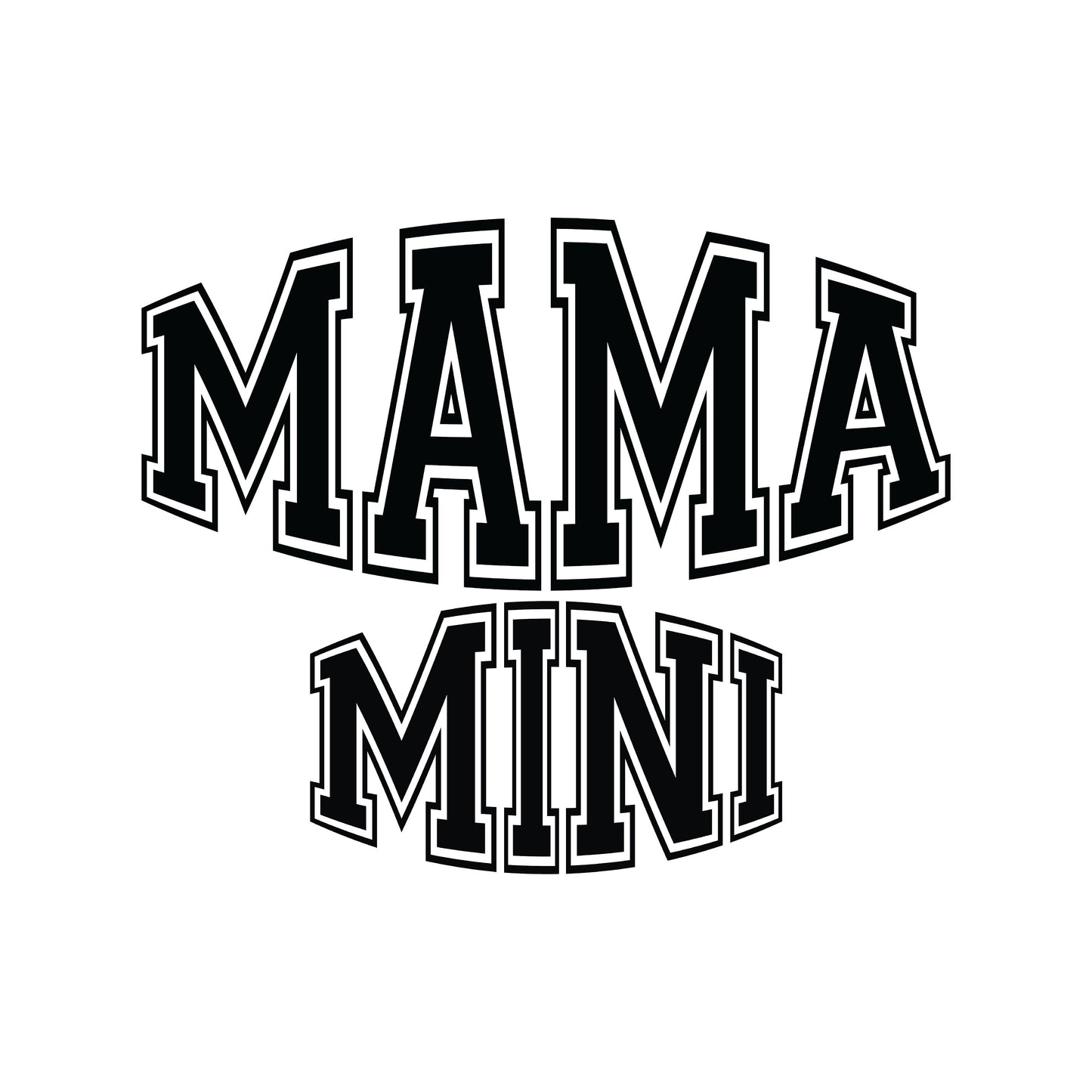 Mama and Mini Varsity Curved and Bulge PNG SVG