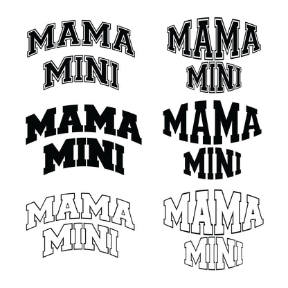 Mama and Mini Varsity Curved and Bulge PNG SVG