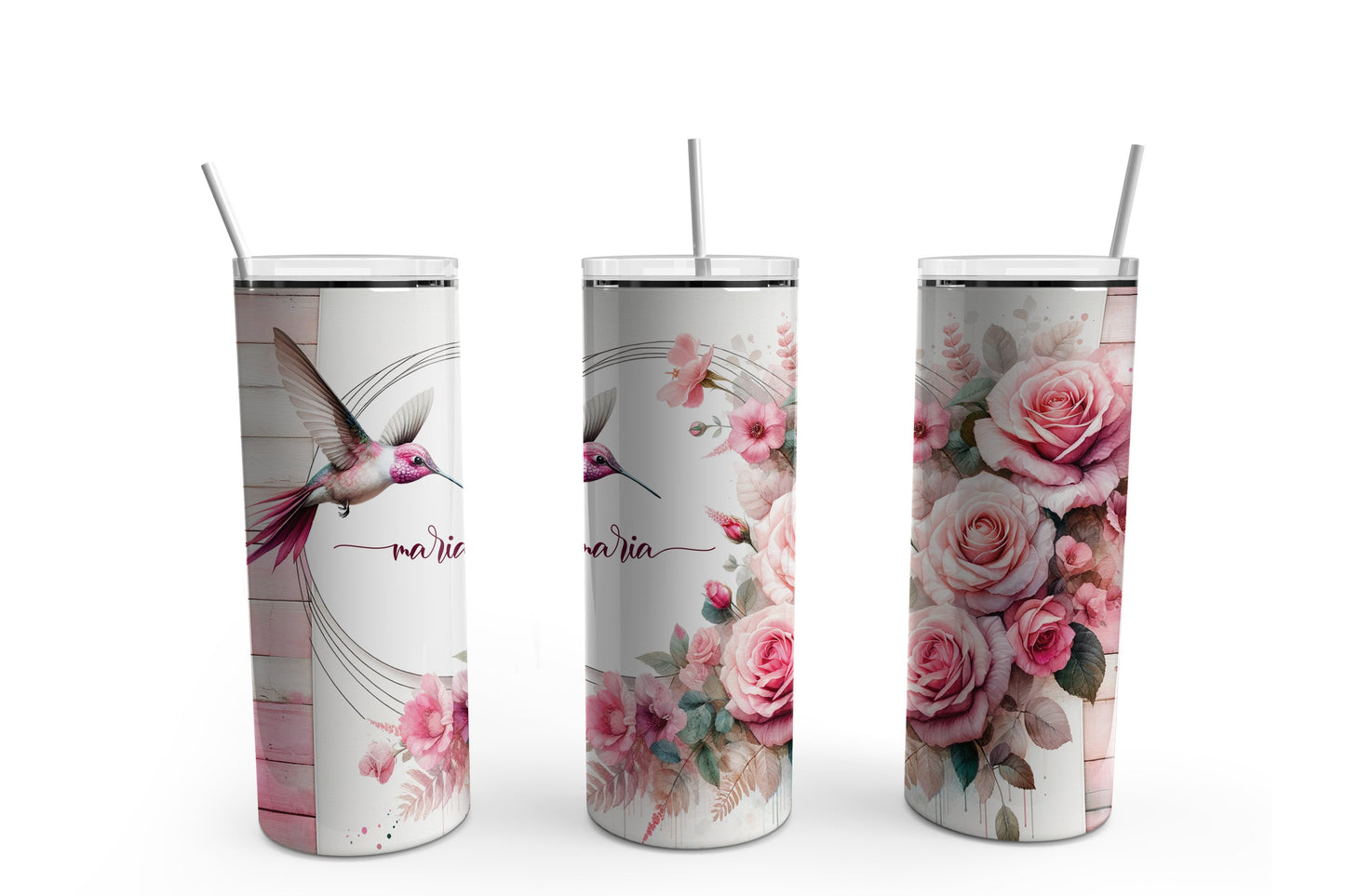 Hummingbird and Flowers20 oz. Sublimation Tumbler Transfer