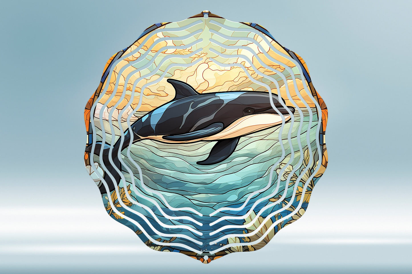 Whale #6 Wind Spinner Wind Spinner 8" Sublimation Transfer Ready to Press