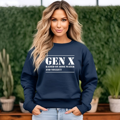 Gen X Raised on Hose Water and Neglect - Line Above/Below Png Svg Dtf