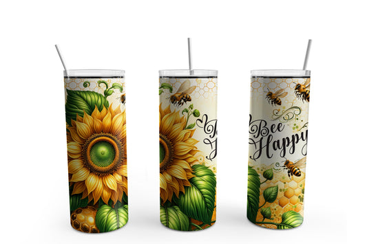 Bee Happy 20 oz. Sublimation Tumbler Transfer