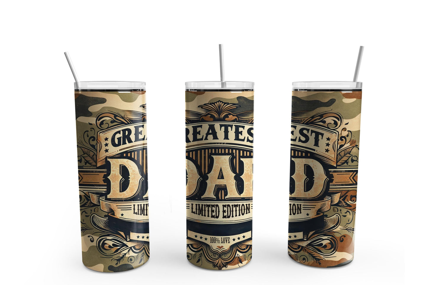 Greatest Dad Limited Edition 20 oz. Sublimation Tumbler Transfer