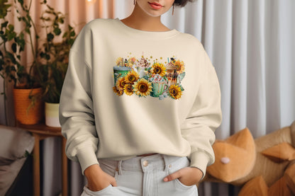 Fall Coffee Sunflower Latte Sublimation Transfer