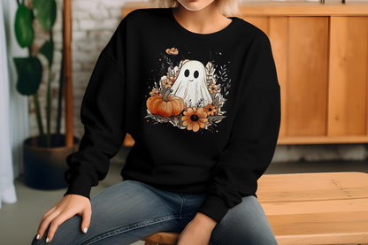 Ghost Pumpkin Foliage Fall Halloween Sublimation Transfer