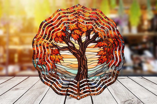 Autumn Maple #6 Wind Spinner 8" Sublimation Transfer Ready to Press