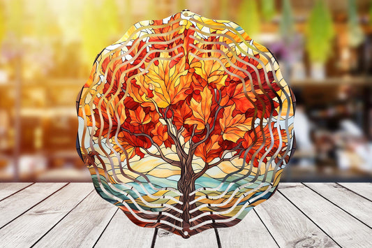 Autumn Maple #8 Wind Spinner 8" Sublimation Transfer Ready to Press