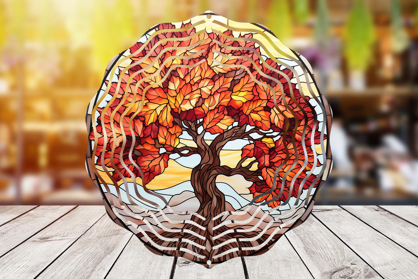 Autumn Maple #10 Wind Spinner 8" Sublimation Transfer Ready to Press