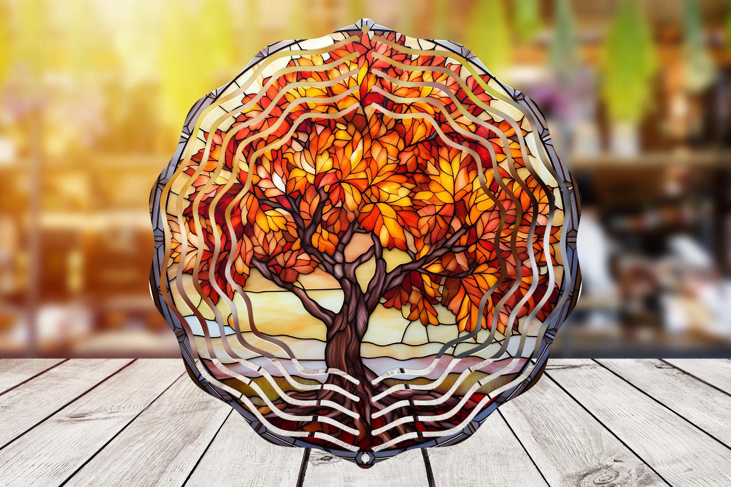 Autumn Maple #12 Wind Spinner 8" Sublimation Transfer Ready to Press